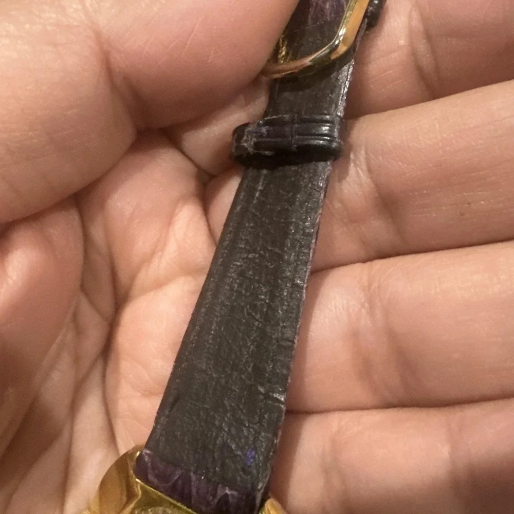 VTG Karaberis Art Watch Kokopelli Southwest Spirit Purple Python Snake Band RUNS